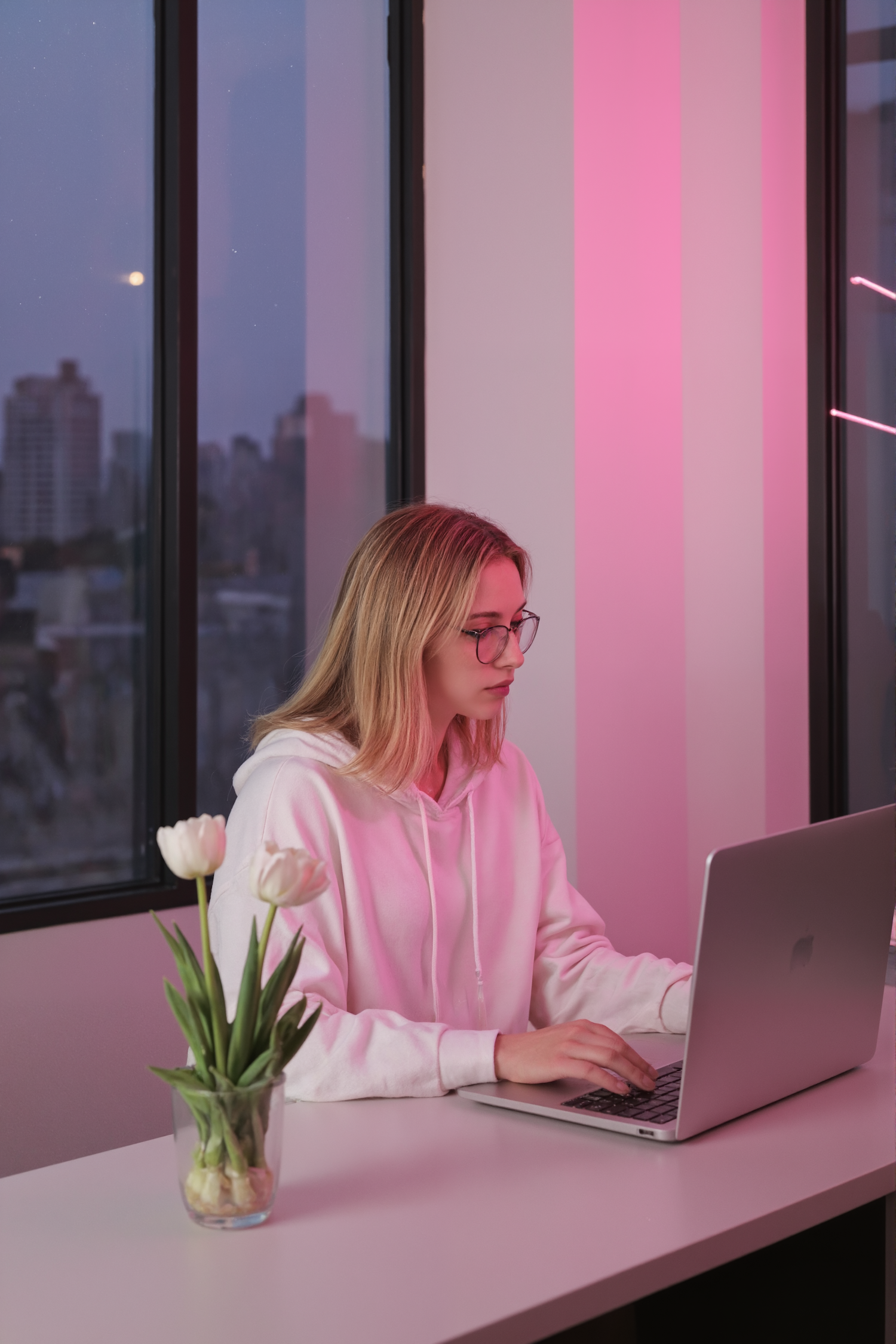 Woman at Desk with Laptop