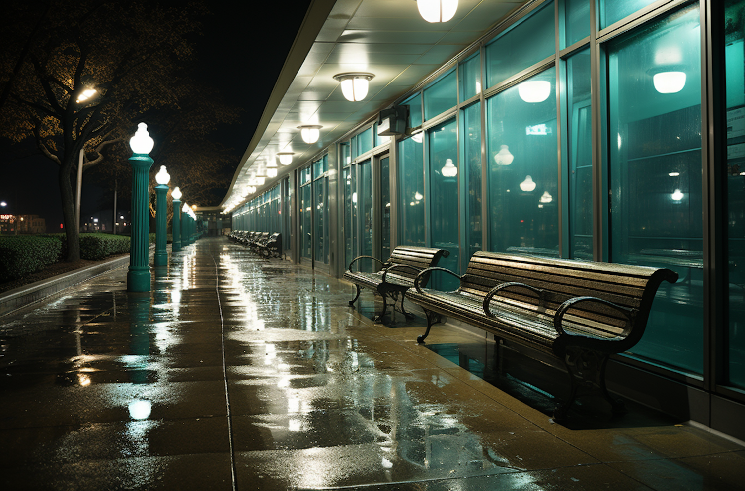 Tranquility on the Rain-kissed Promenade