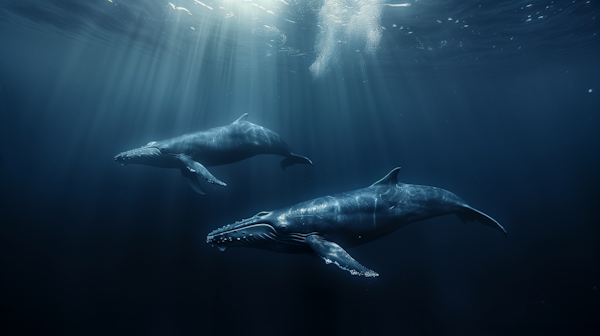 Graceful Humpback Whales in the Ocean