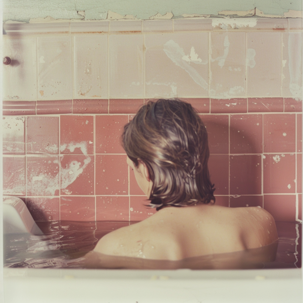 Serene Bathtime in Vintage Bathroom