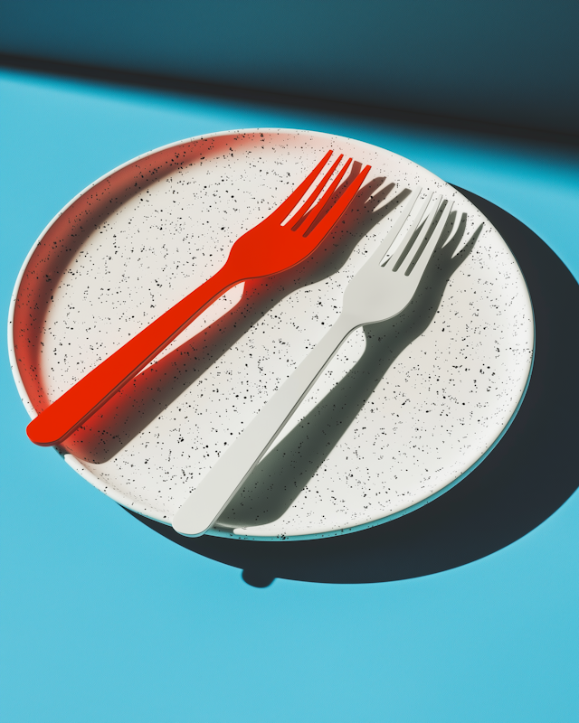 Colorful Forks on Plate