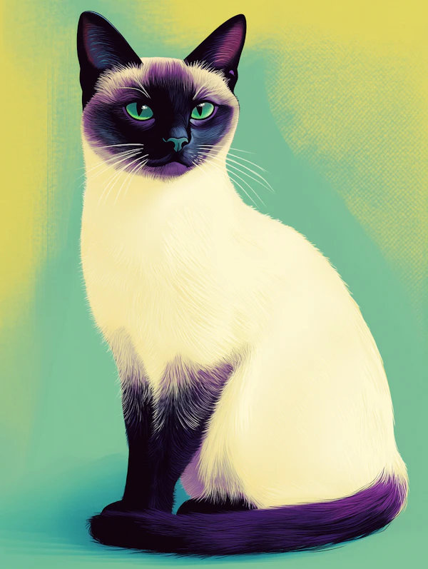 Stylized Siamese Cat