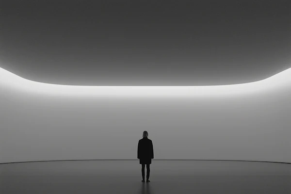 Solitary Figure in Minimalist Space