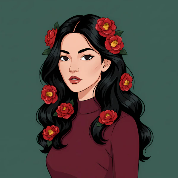 Elegant Floral Portrait