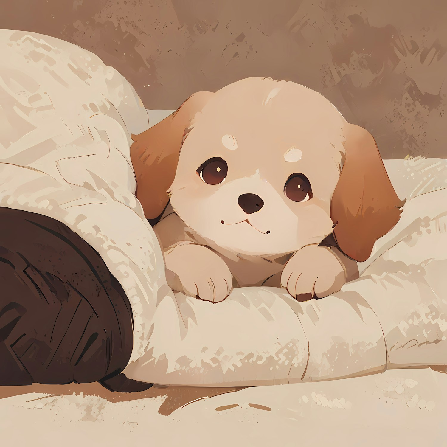 Cozy Puppy in Blanket