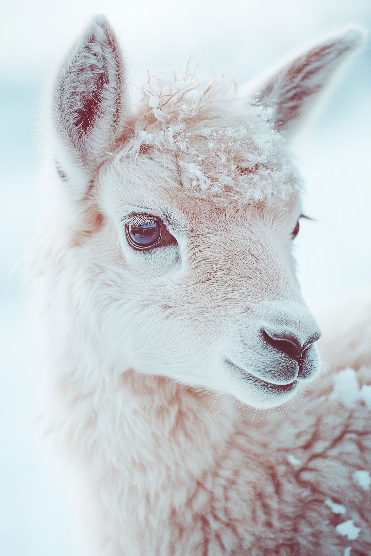 Serene Alpaca in Snow