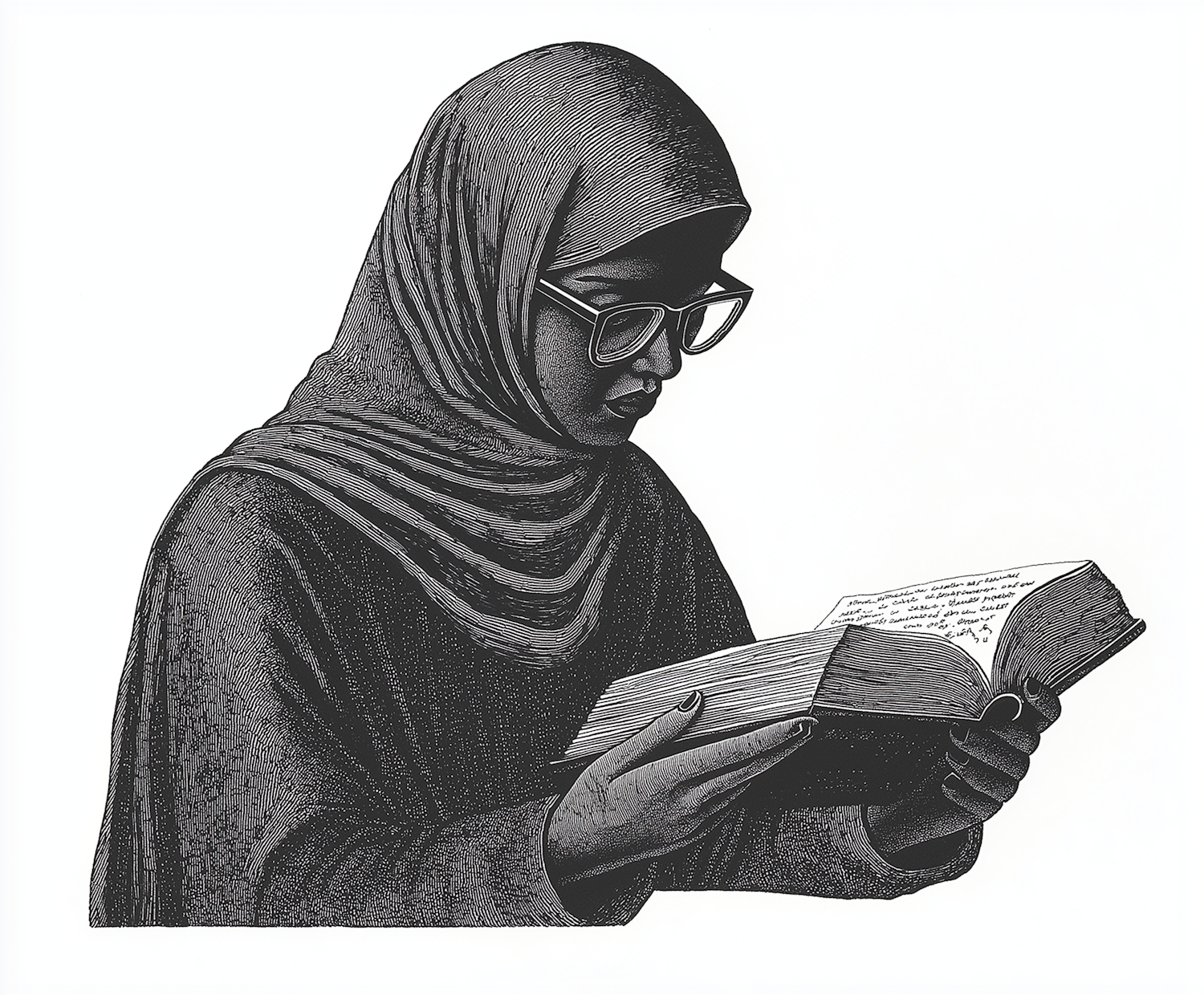 Woman Reading in Hijab