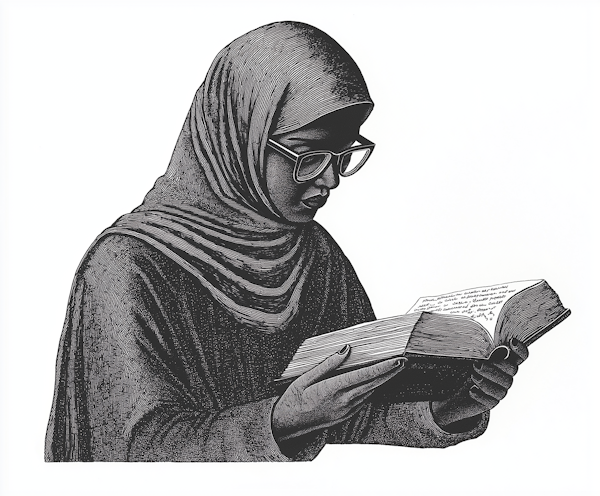 Woman Reading in Hijab