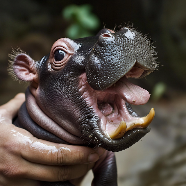 Close-up of Baby Hippopotamus