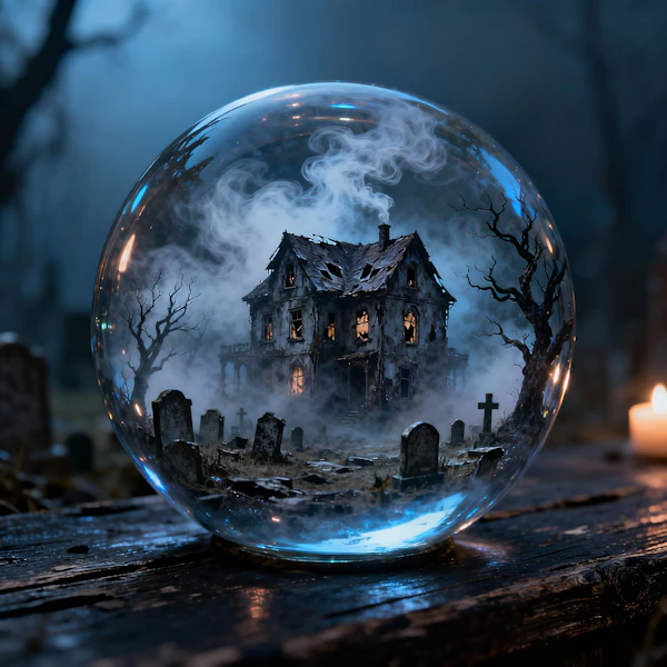 Eerie Glass Sphere Scene