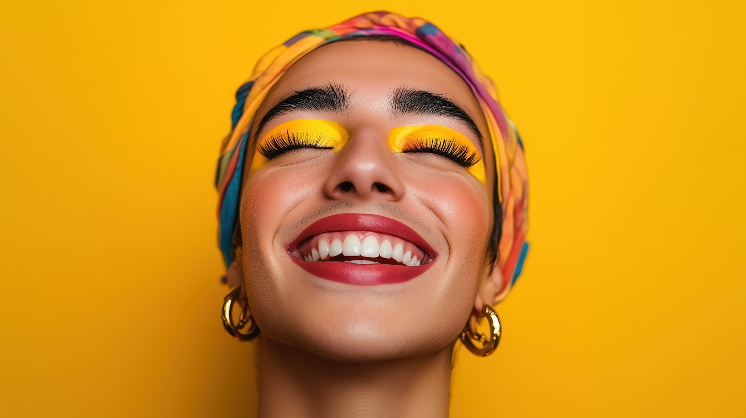 Joyful Expression with Vibrant Makeup