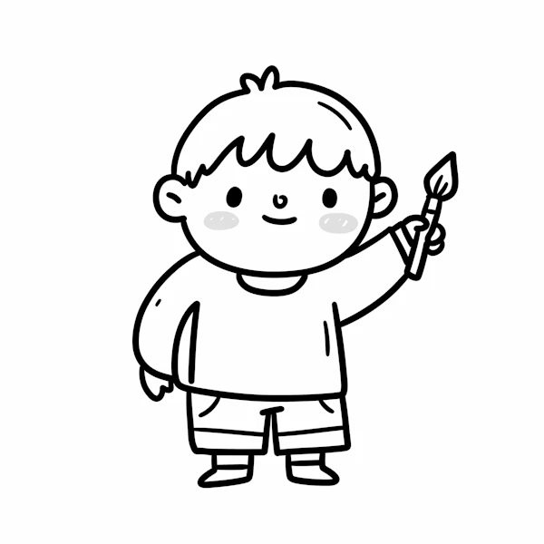 Cheerful Child Artist