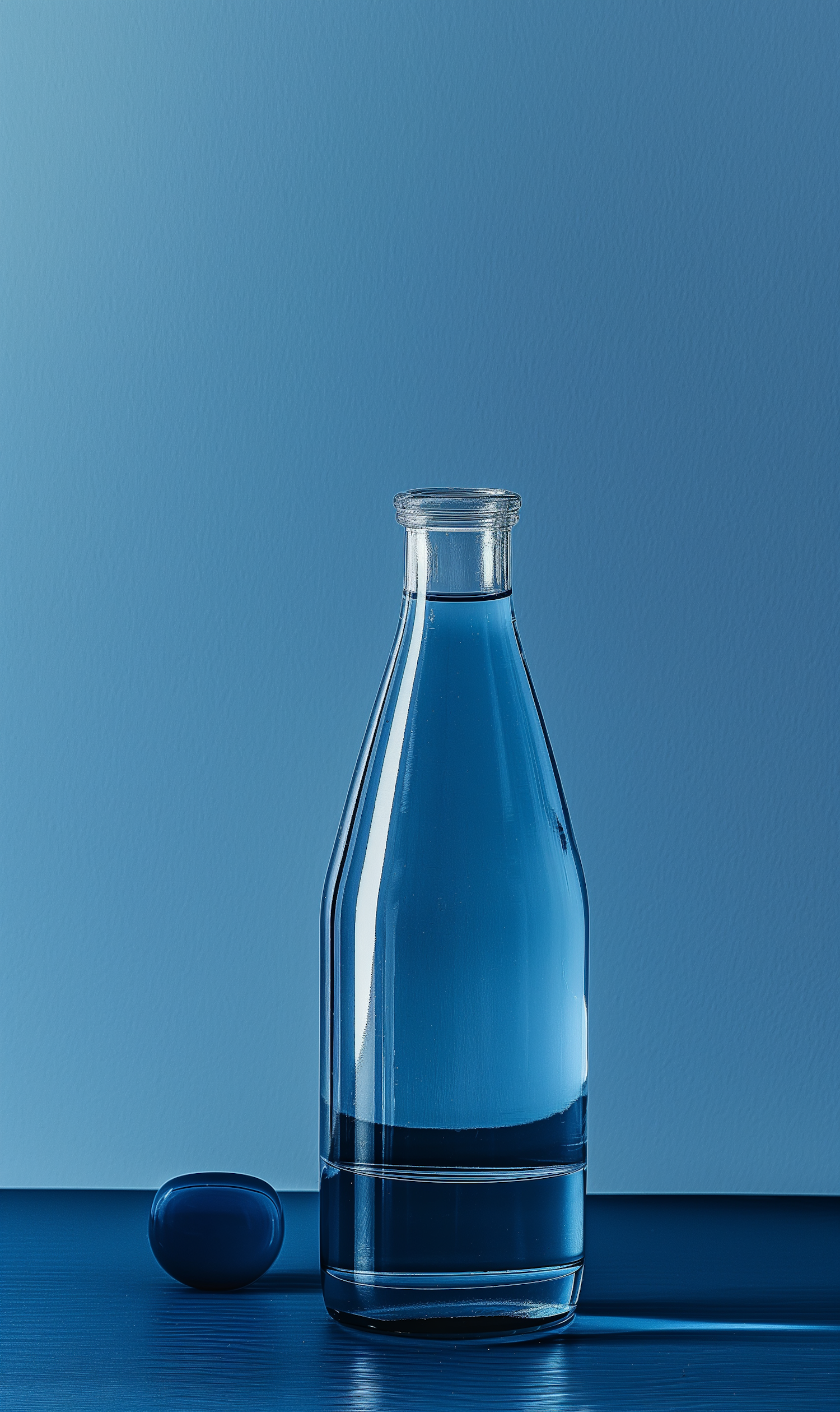 Elegant Blue Glass Bottle