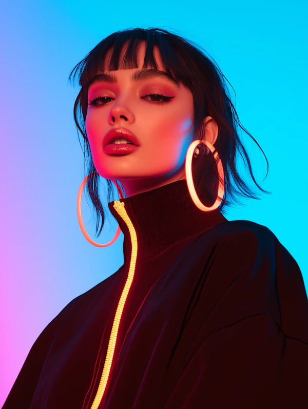 Futuristic Neon Portrait