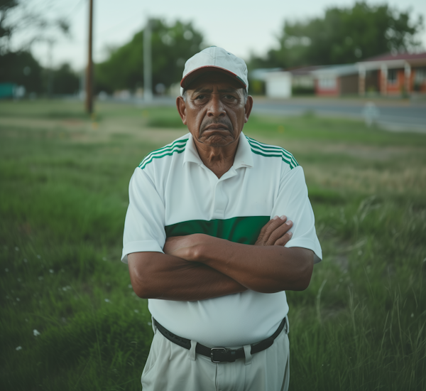 Contemplative Elderly Man in Park