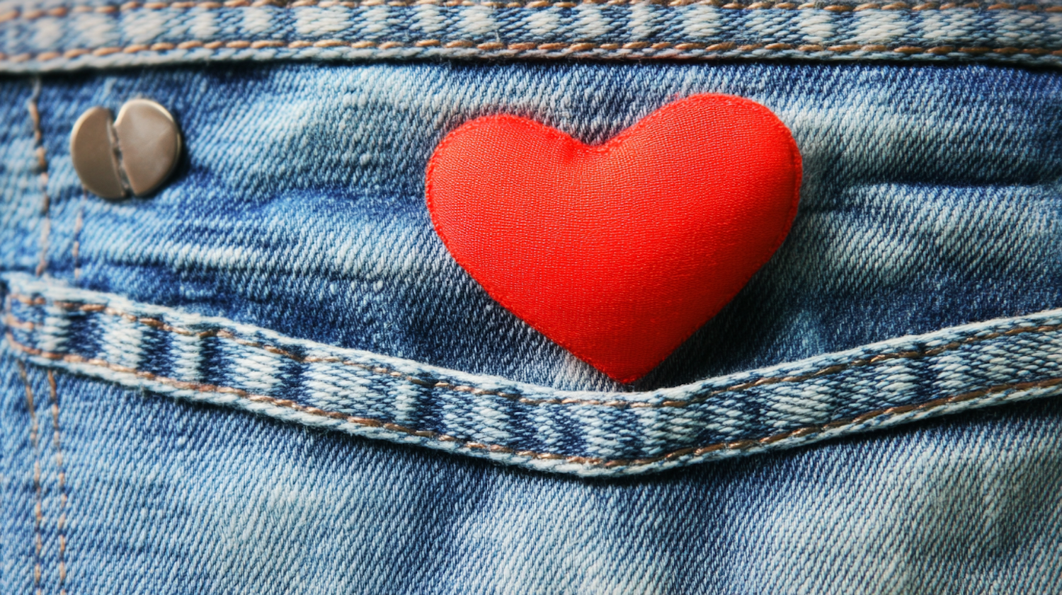 Denim Heart Close-Up