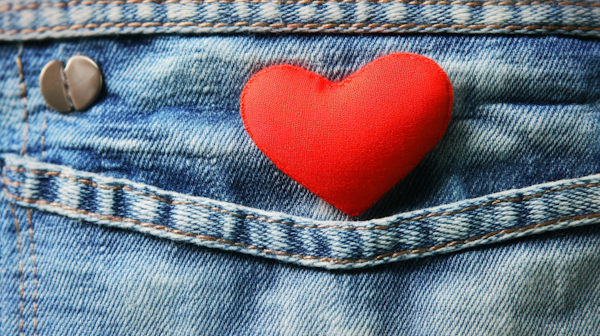 Denim Heart Close-Up