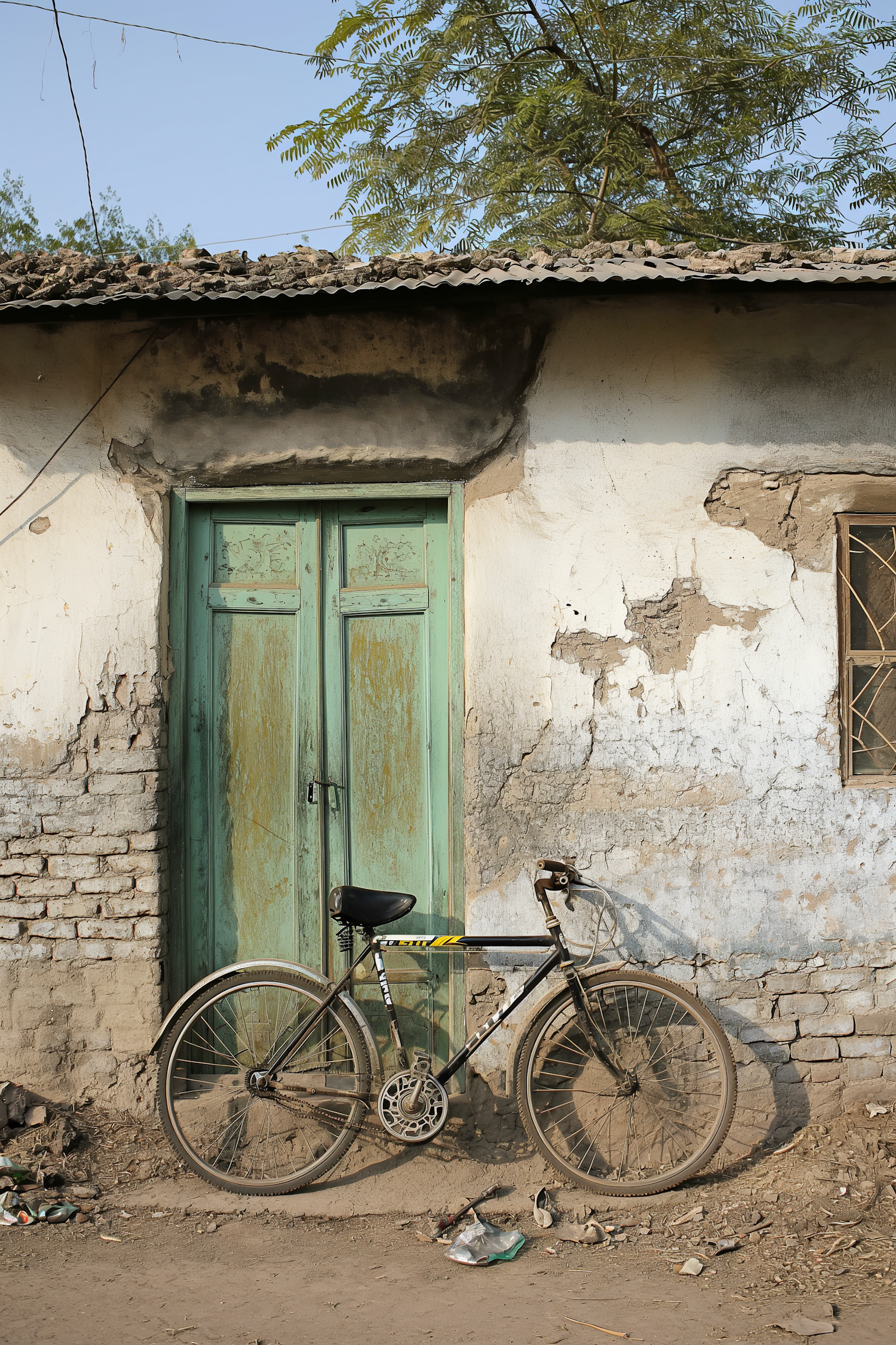 The Time-Worn Edifice with the Faded Green Door