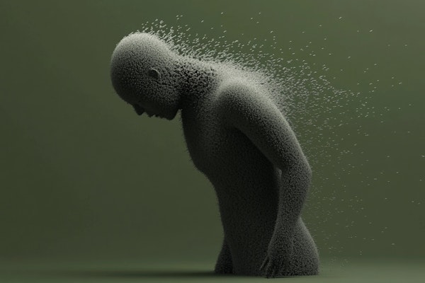 Disintegrating Human Figure