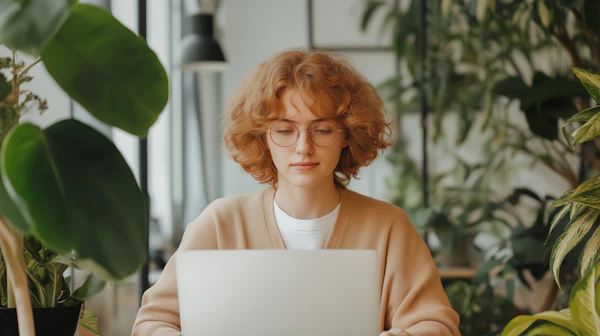 Woman Working at Desk