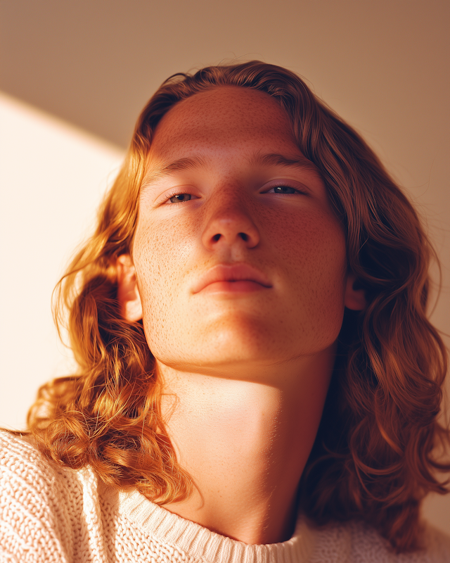 Serene Portrait with Red Hair