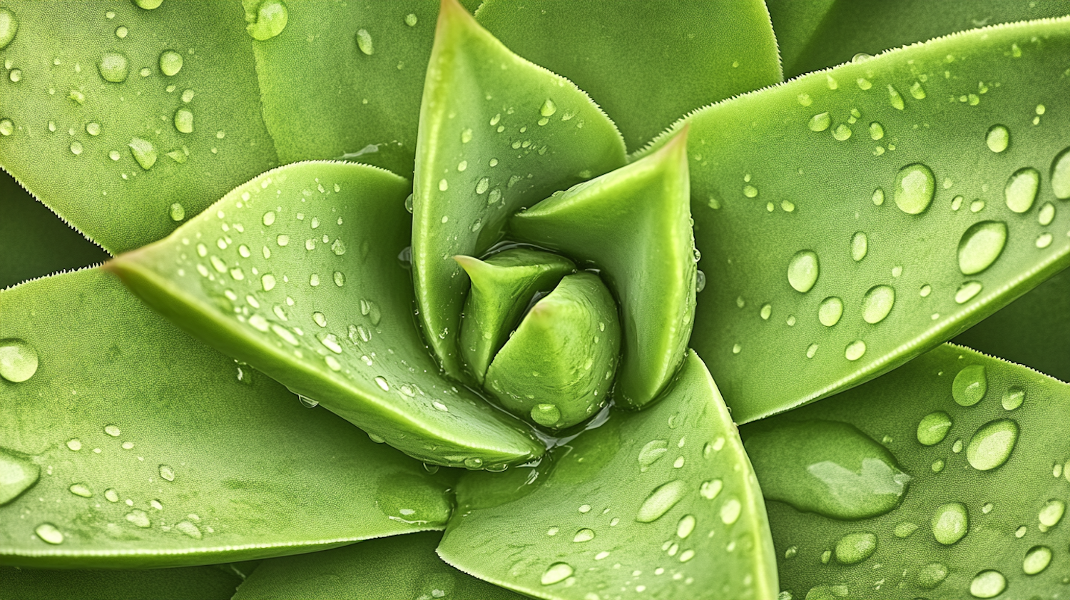 Close-up of Succulent with Water Droplets