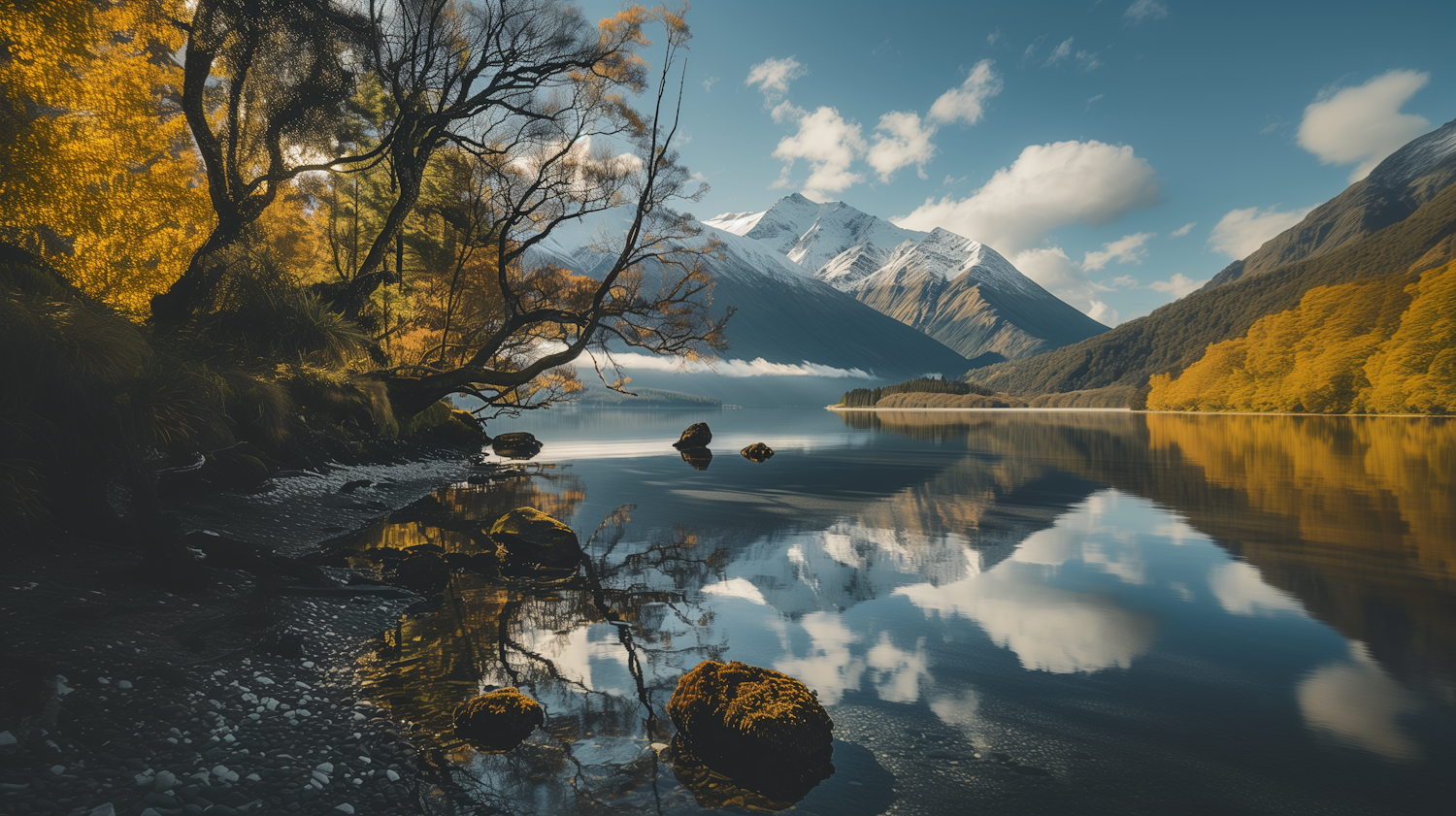 Serene Lake and Mountain Landscape