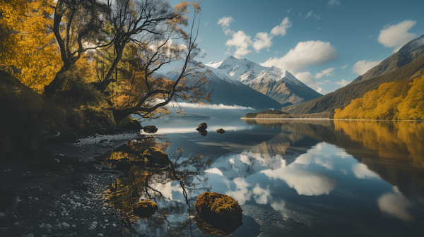 Serene Lake and Mountain Landscape