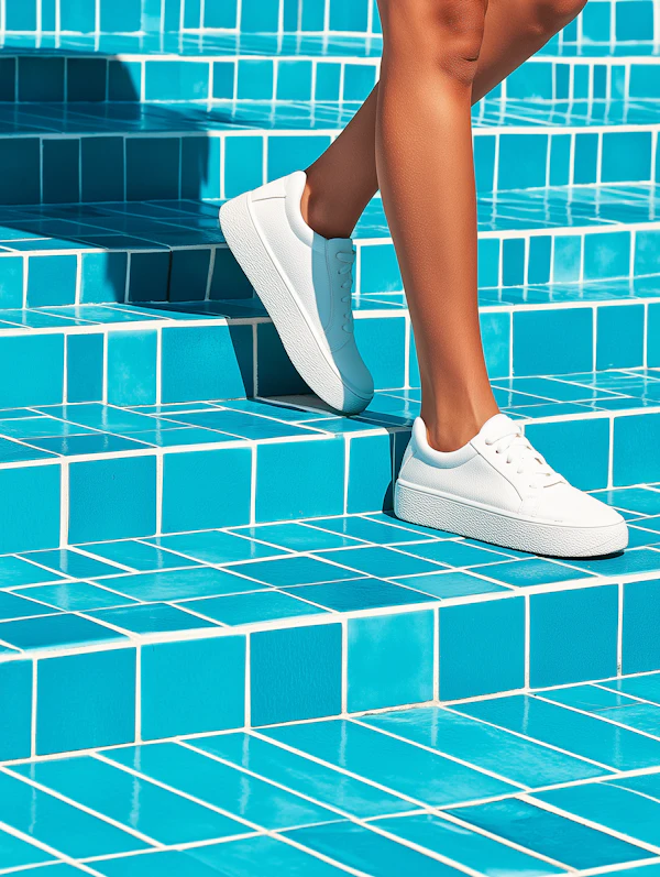 Turquoise Tiled Stairs