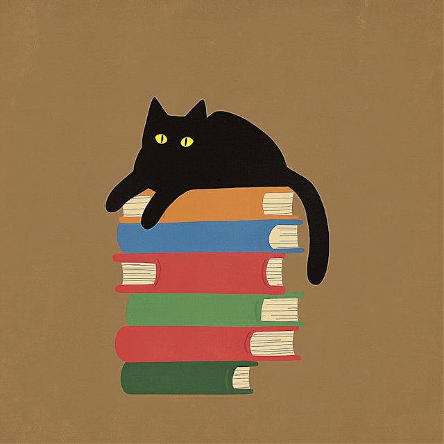 Cozy Cat on Books