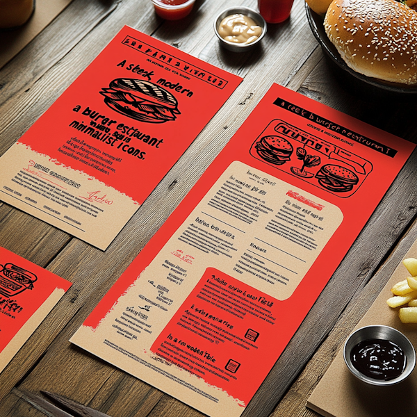 Stylish Burger Restaurant Menus