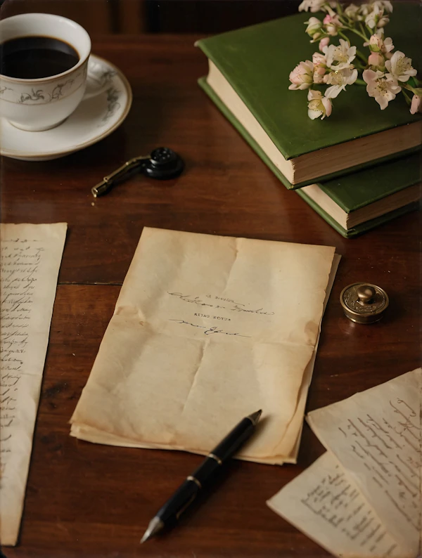 Vintage Writing Scene