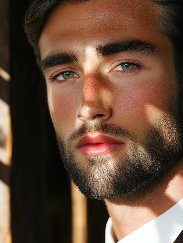 Portrait of a Man with Green Eyes
