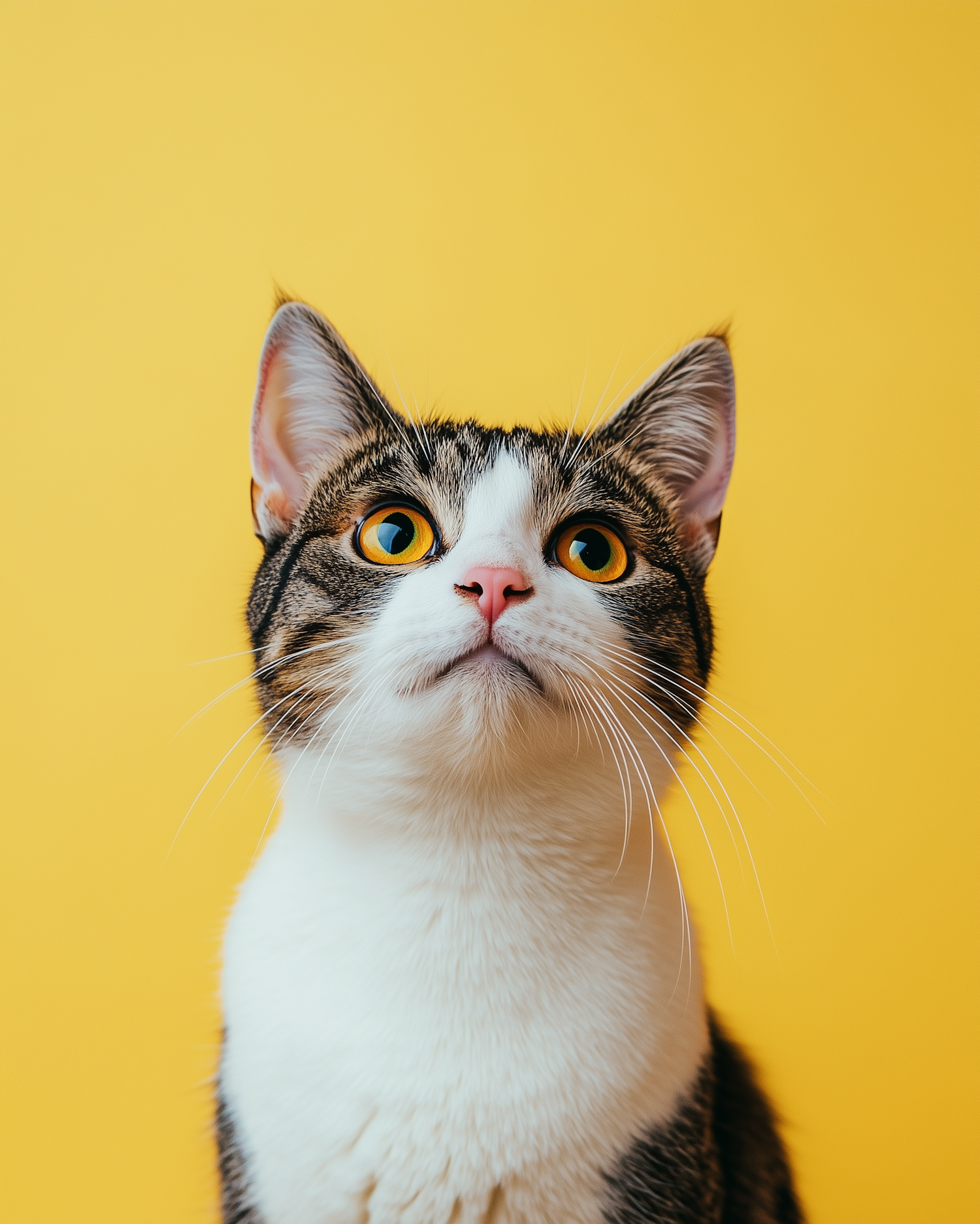 Curious Cat with Yellow Eyes