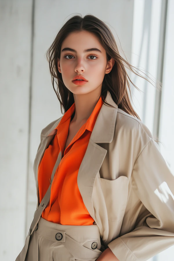 Portrait of a Young Woman in Fashionable Attire
