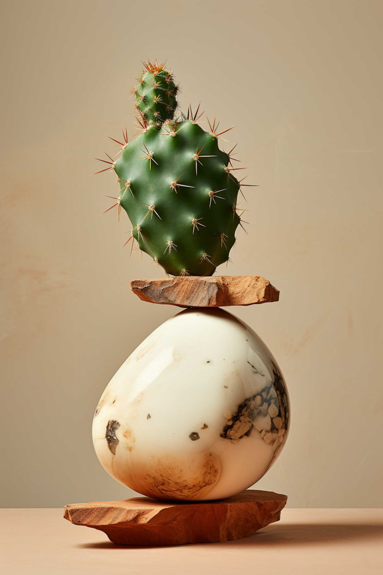 Cactus on Marbled Egg