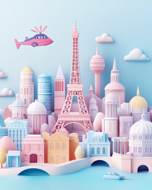 Whimsical Cityscape Art