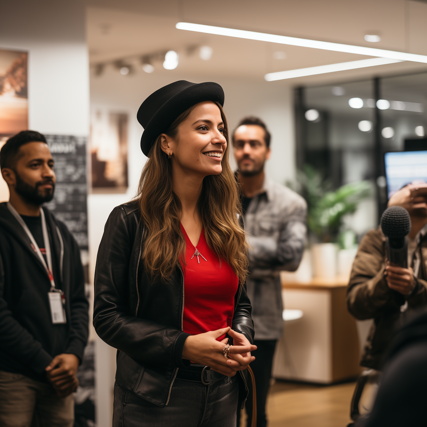 Confident Woman at Social Event