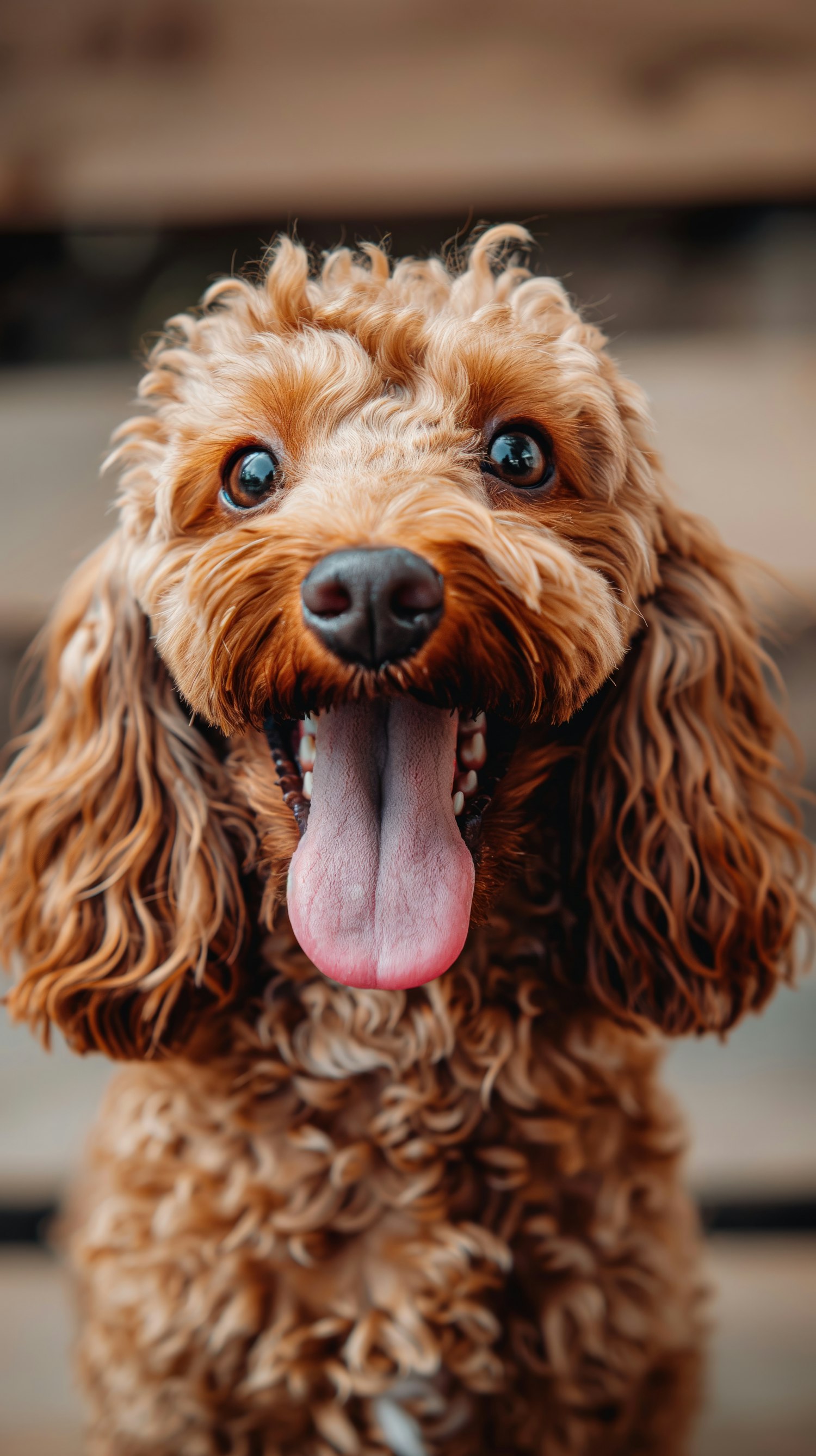 Joyful Curly-Haired Dog