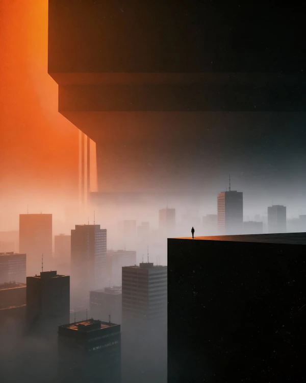 Surreal Cityscape Scene