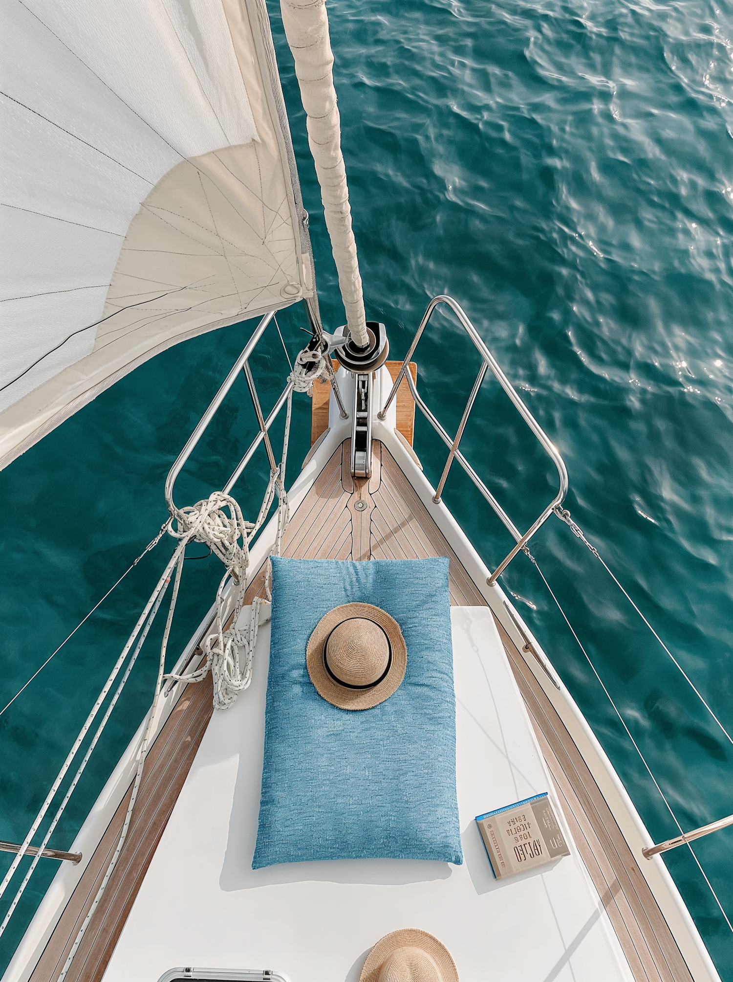 Elegant Sailing Yacht from Above