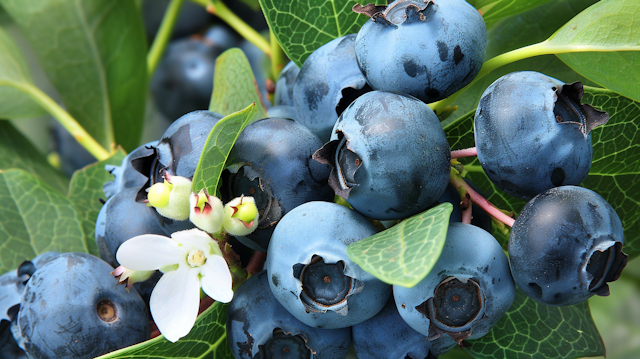 Close-up of Ripe Blueberries