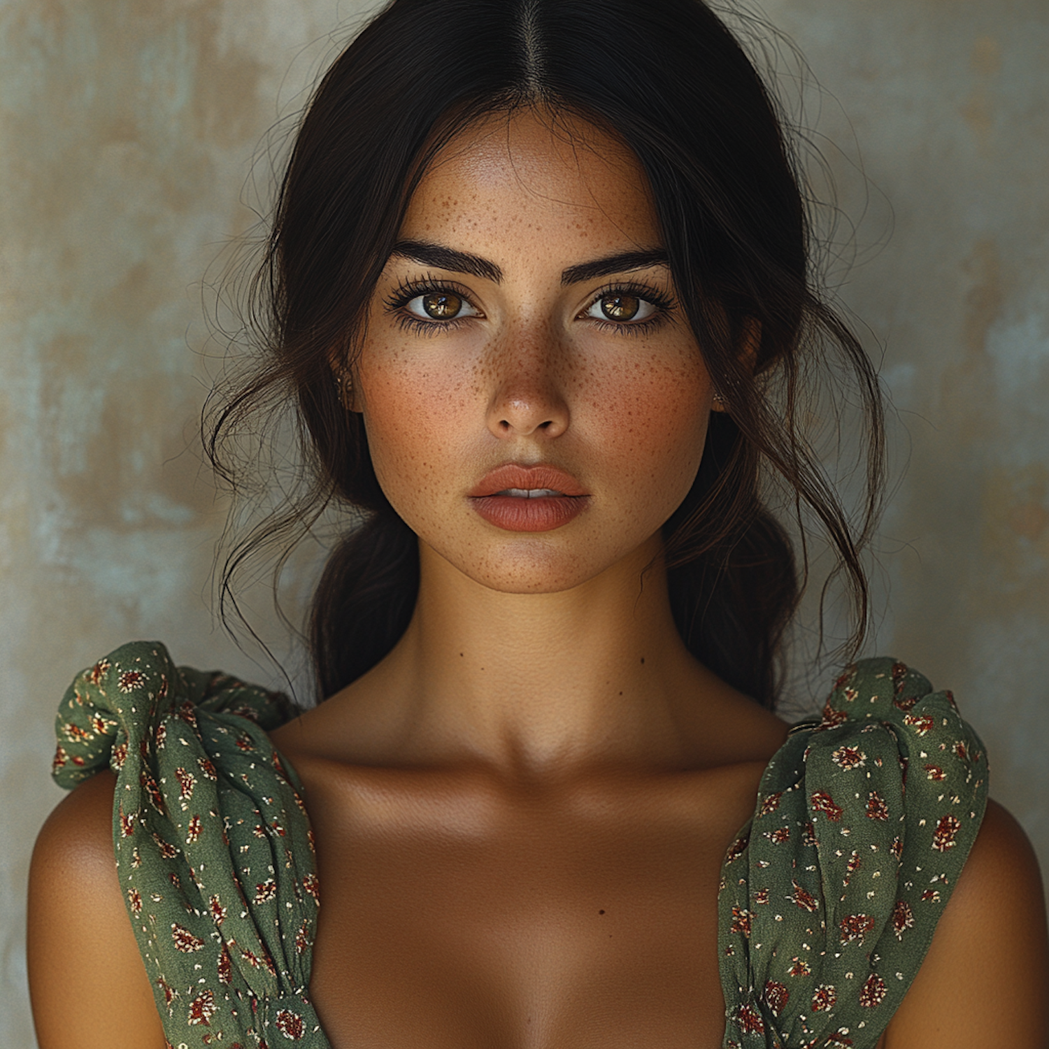 Freckled Woman Portrait