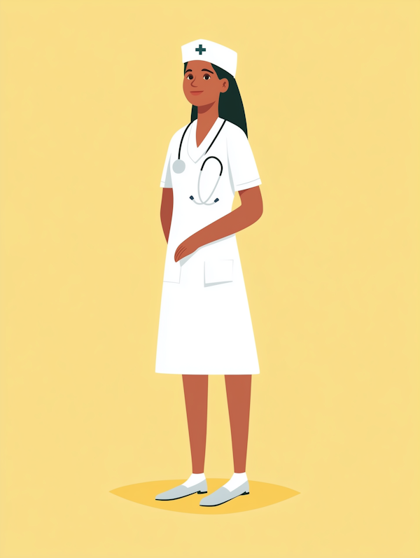 Confident Female Nurse Illustration