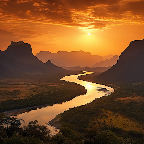 Golden Twilight by the Serpentine River