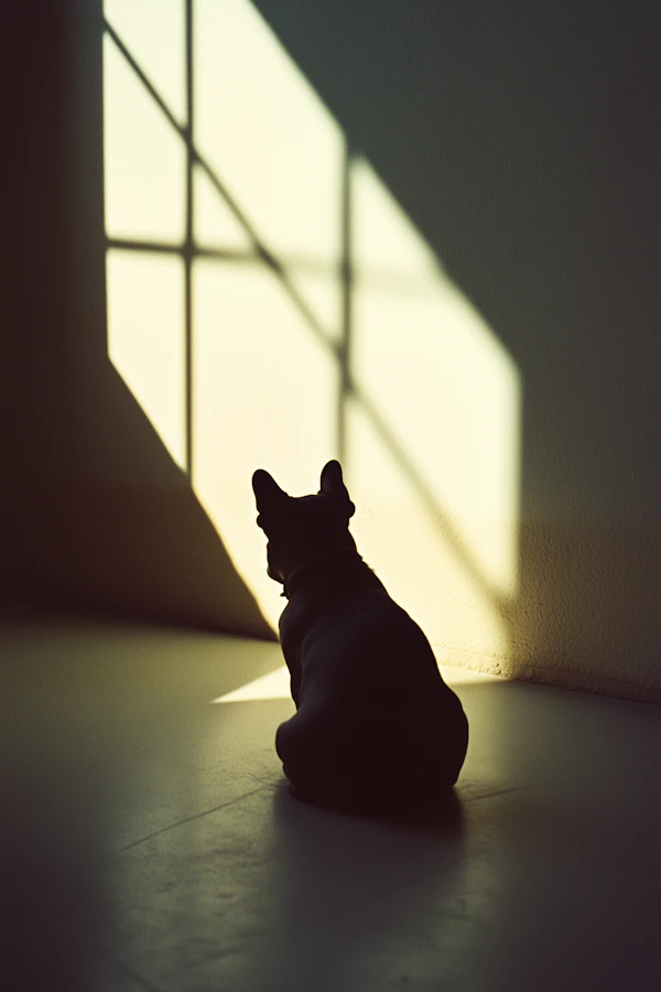 Silhouette of a Dog in Sunlight