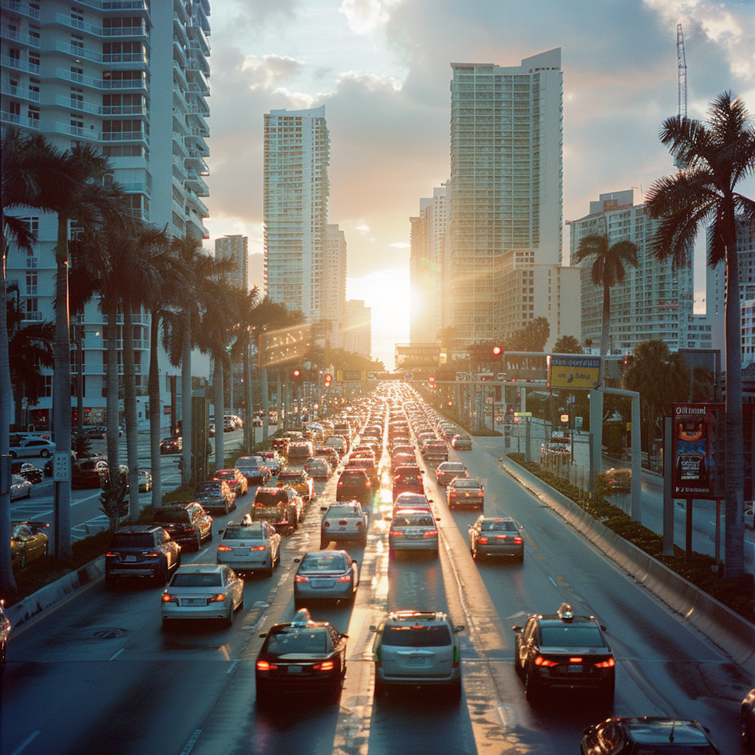 Sunset Commute in the City