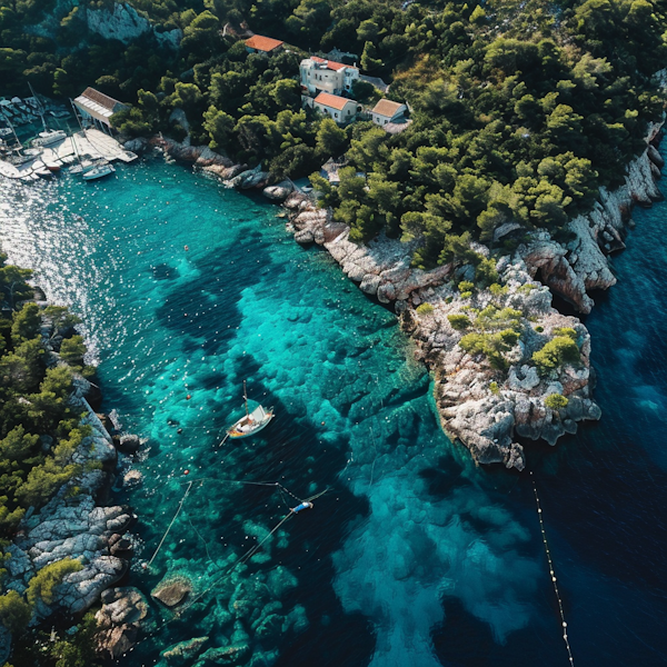 Mediterranean Coastal Aerial View