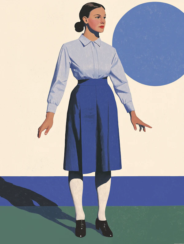 Poised Woman in Blue