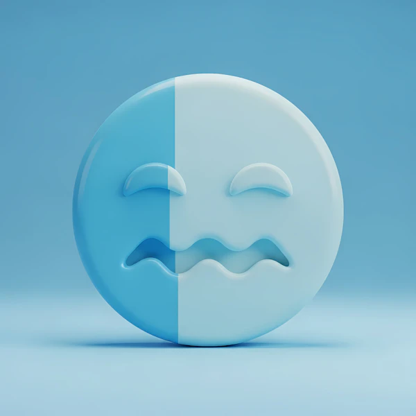 3D Wavy Mouth Emoji